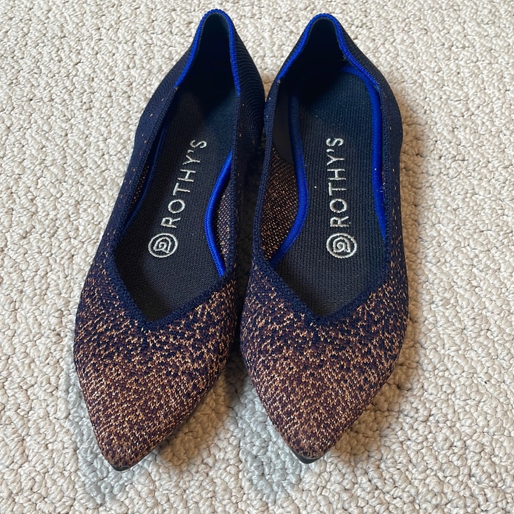 Rothy's The Point Midnight Metallic 6.5 retired color!